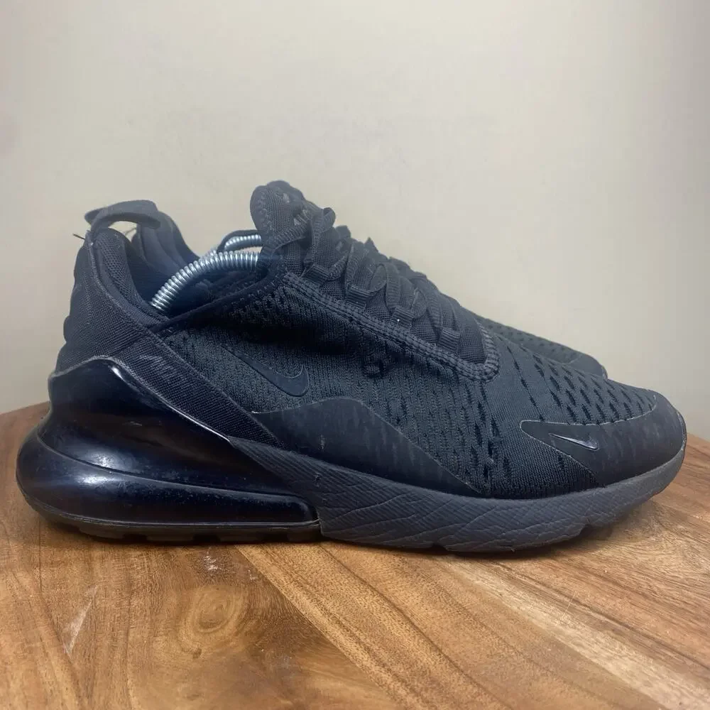 Nike Air Max 270 Triple Black Womens Black Size 9 Athletic Shoes AH6789-006